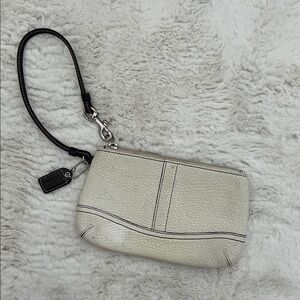 Coach White Ivory Leather Wristlet